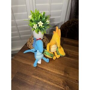 Dragons Love Tacos Lot of 2 Mini Plush Toy Figures That Yellow & Blue Animals